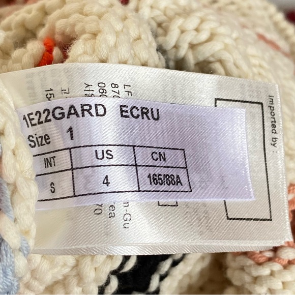 BA&SH COLORFUL STRIPE OPEN KNIT ECRU PULL GARDY SWEATER - Picture 11 of 14